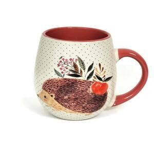 Nicole Miller Home Hedgehog Coffee Mug Large 14oz Ceramic Red Handle